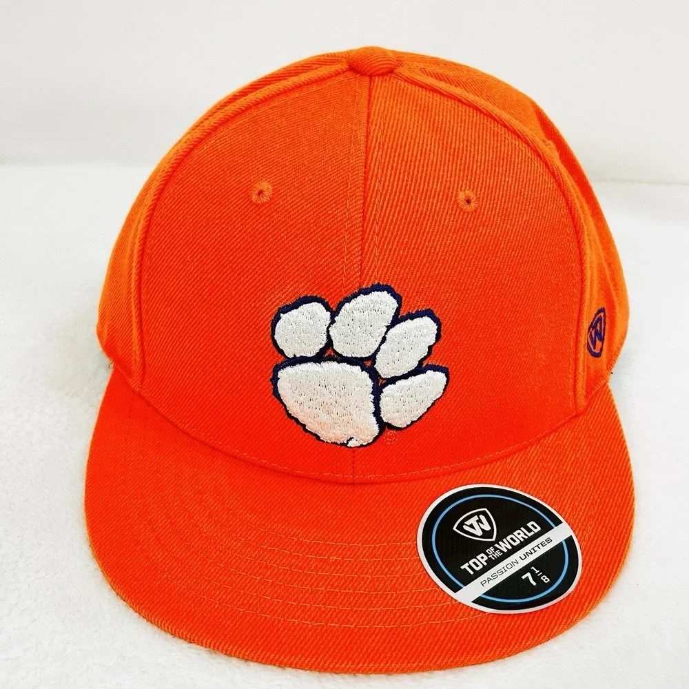 Clemson Tigers Top of the World Wool Fitted Hat Cap 7 1/8 Orange NCAA College